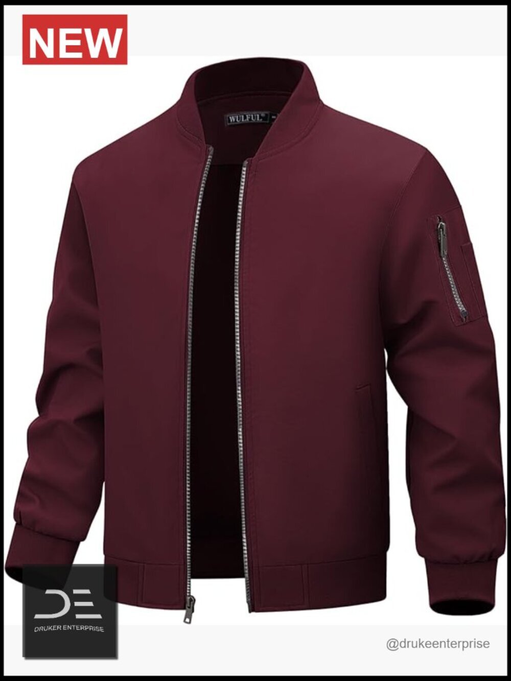 Lightweight Bomber Jacket Casual Windbreaker Zip Up with Pockets
